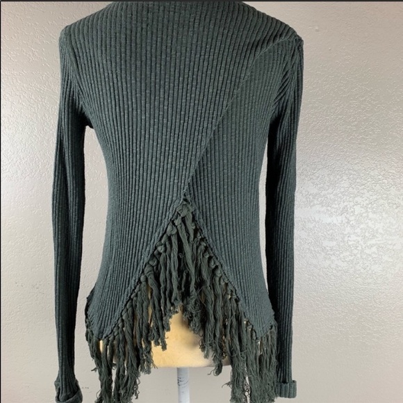 Anthropologie eri ali Tassel Olive Green Sweater New with Tags Women’s  X-Small - Picture 4 of 9